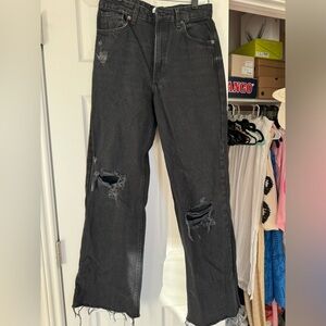 Zara wide leg black jeans